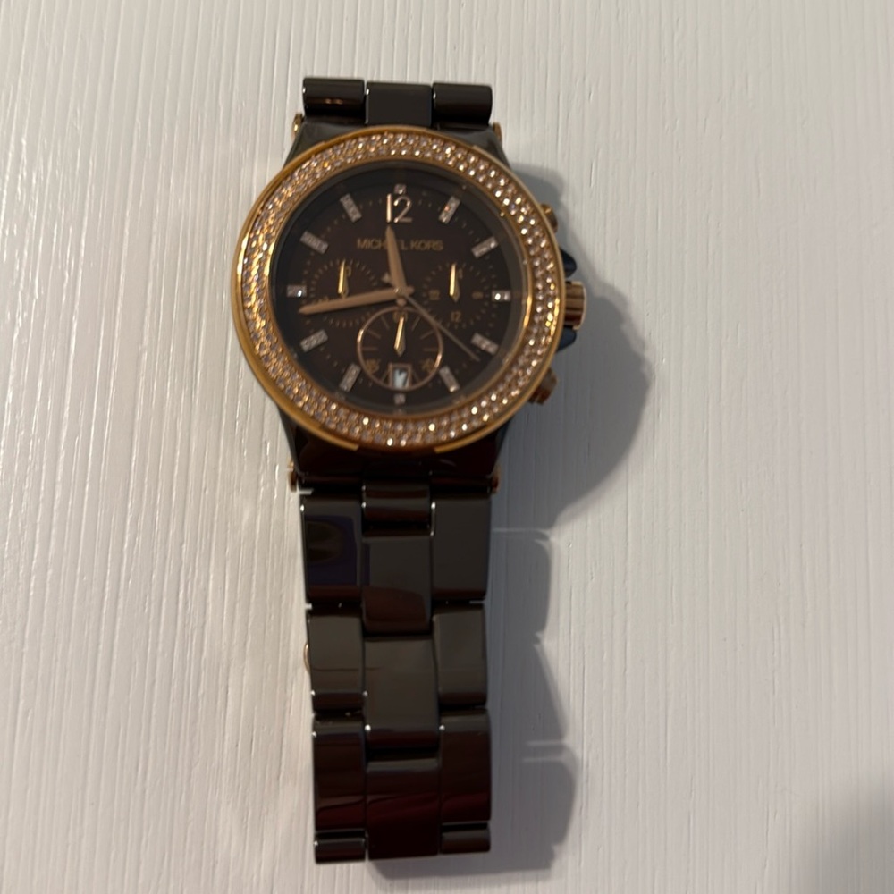 Michael Kors Brown and Gold Chronograph Watch
